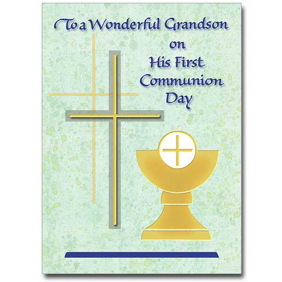 To a Wonderful Grandson First Communion Card