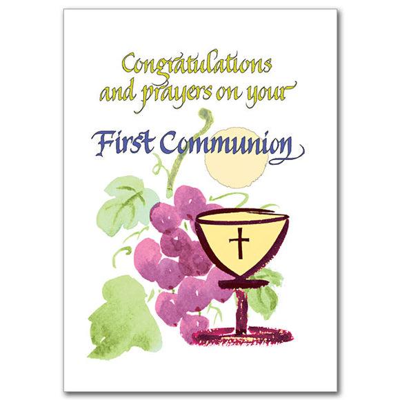 Congratulations and Prayers on Your First Communion Card