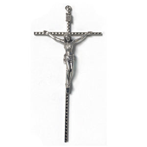 10" Silver Hammered Crucifix