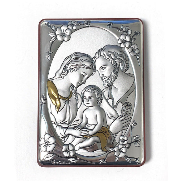 Silver & Gold Holy Family Plaque