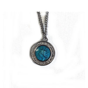 Round Blue Enamel St. Christopher Medal