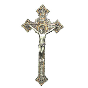 Veronese Crucifix - Pewter and Gold Trim
