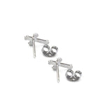 Sterling Silver Budded Cross Earrings