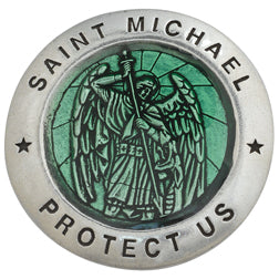 Saint Michael Green Enamel Visor Clip