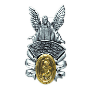 Guardian Angel Visor Clip w/St. Christopher Medal