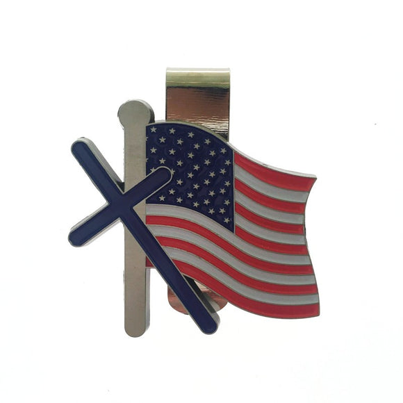 Flag and Cross Visor Clip