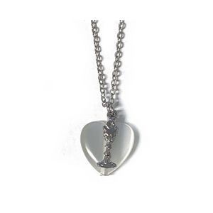 White Heart with Chalice Necklace