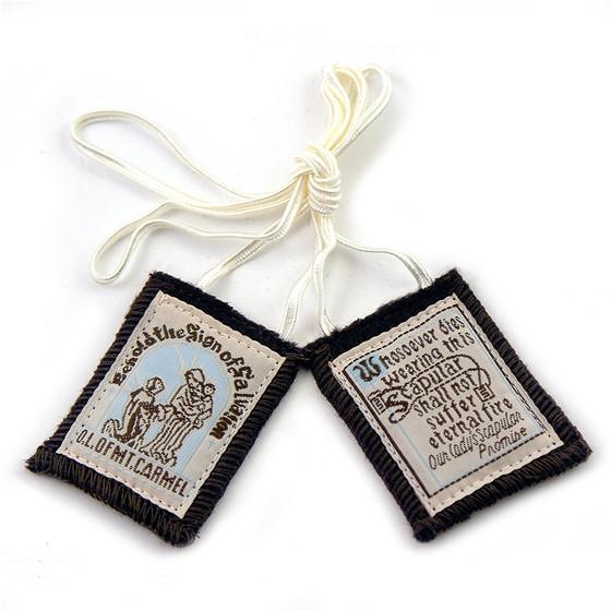 Mt. Carmel Brown Scapular with a White Cord